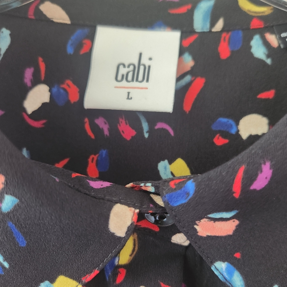 Cabi Ferris Confetti Print Button Front Blouse La… - image 2